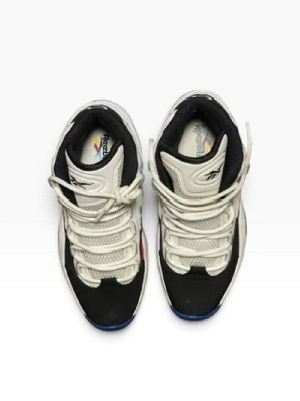 Reebok Question Mid Allen Iverson White Black Multicolor Sole Mens Size 8